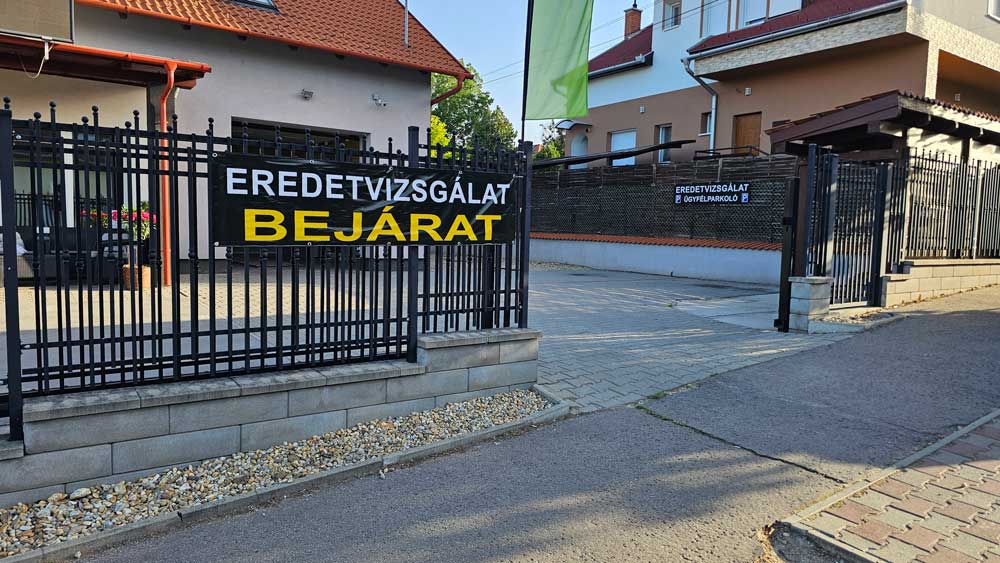Eredetvizsgálat bejárat